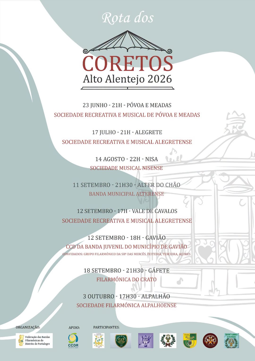 Rota dos Coretos do Alto Alentejo 2026