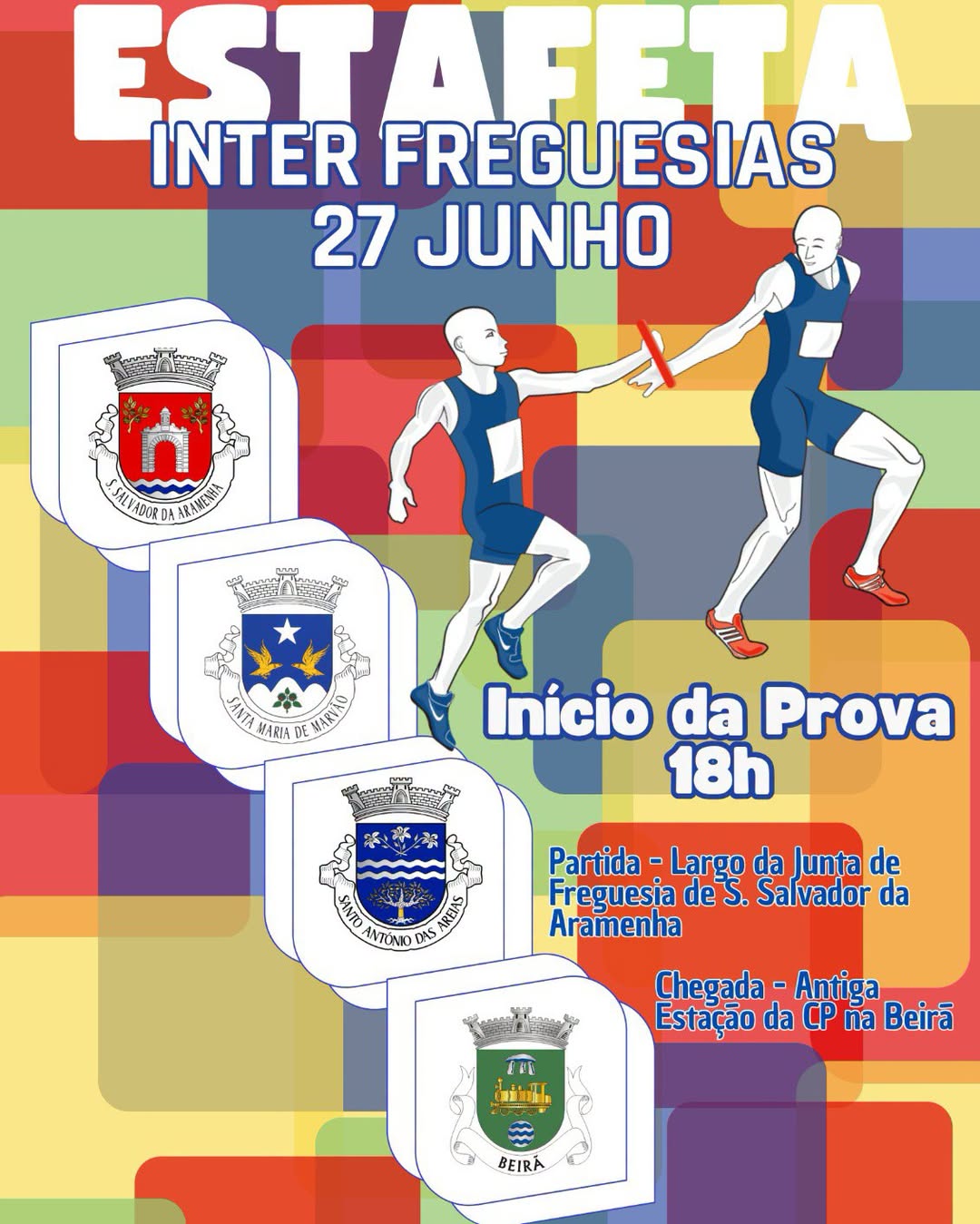 DIVULGAÇÃO 

 Estafeta Interfreguesias 
 27 de junho (sábado)
 18h00

 Com part…