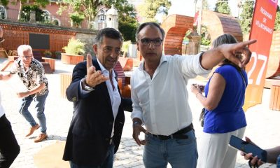 O Presidente da Câmara Municipal de Évora, Carlos Zorrinho, acompanhado pela che…