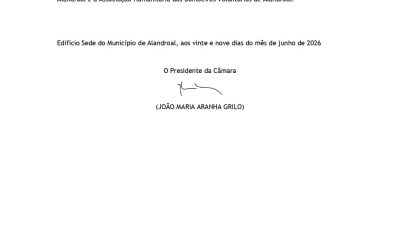 Reunião de Câmara
29 de junho de 2026