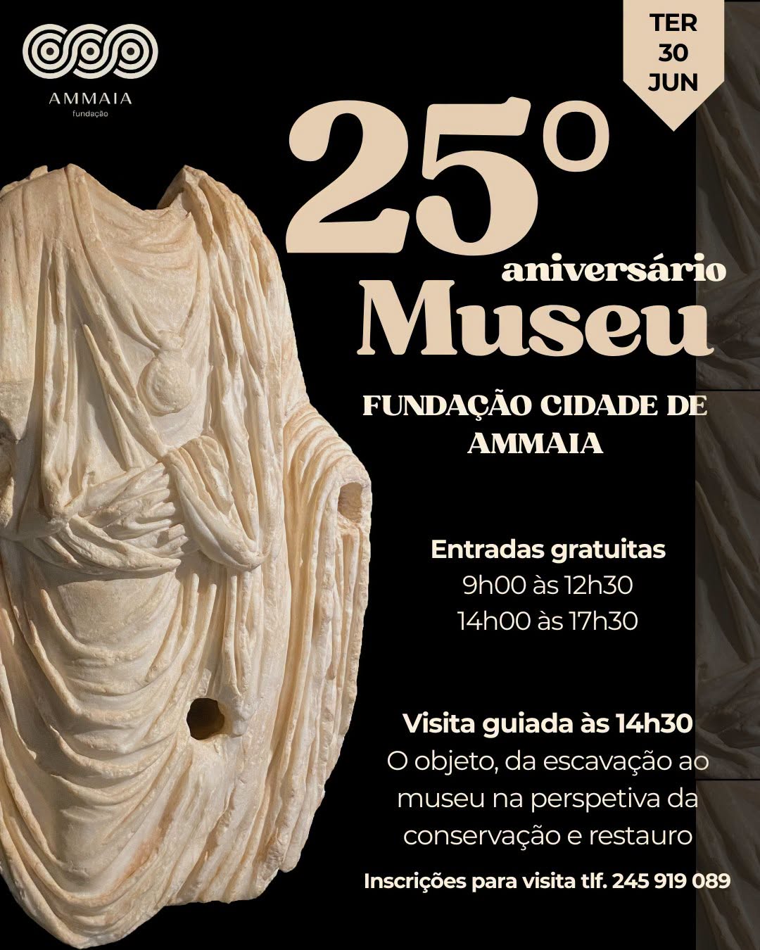 Museu da Ammaia celebra 25º aniversário

Esta terça-feira, dia 30 de junho, a F…