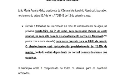 Corte de Água 
 1 de julho
Bairro Inácio Melrinho, Alandroal 

#CorteDeAgua
#ala…