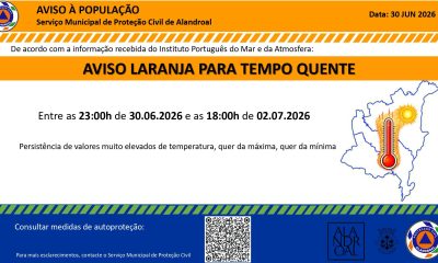 Aviso Laranja – Tempo quente 
 Entre as 23h00 de dia 30/06 e as 21h00 de dia 02/…