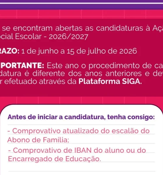 ATENÇÃO, ENCARREGADOS DE EDUCAÇÃO! 
Já se encontram abertas as candidaturas à A…