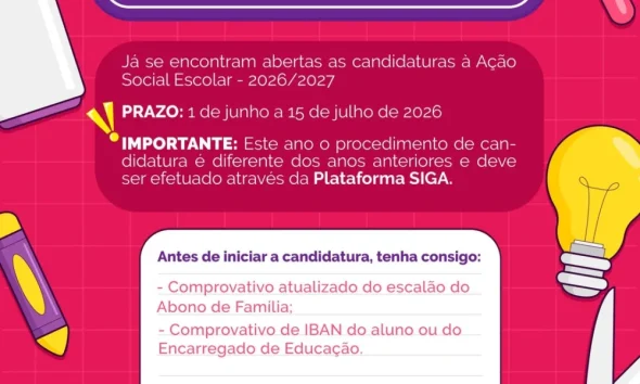 ATENÇÃO, ENCARREGADOS DE EDUCAÇÃO! 
Já se encontram abertas as candidaturas à A…