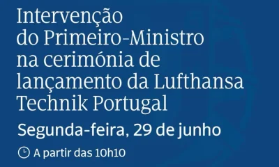 Assista à transmissão em direto da intervenção do Primeiro-Ministro na cerimónia…