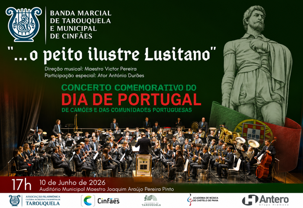 Banda Marcial de Tarouquela assinala Dia de Portugal com concerto temático em Cinfães