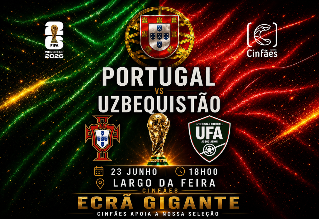 Cinfães junta-se para apoiar Portugal com transmissão em ecrã gigante do Mundial 2026
