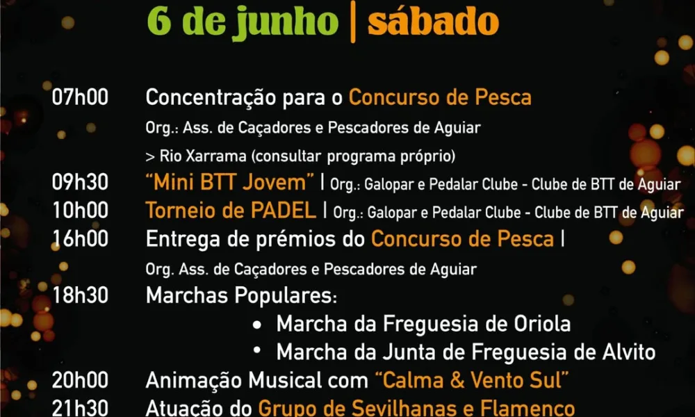 E o sábado, como vai ser? 

Na Festa da Primavera, claro! 

5, 6 e 7 junho, em …
