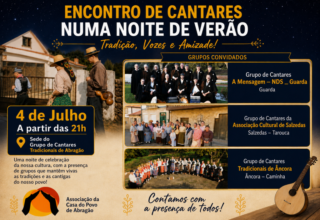 Encontro de cantares leva tradição e vozes de várias regiões a Abragão numa noite de verão