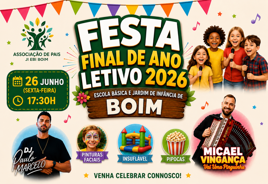 Festa de final de ano letivo junta comunidade escolar de Boim numa tarde de animação e convívio