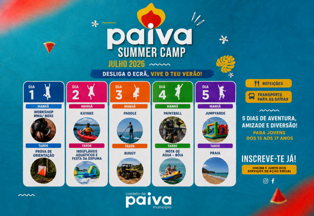 Paiva Summer Camp abre inscrições para três semanas de férias repletas de desporto e aventura