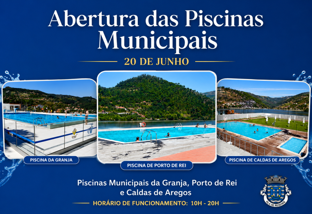 Piscinas municipais de Resende abrem a 20 de junho com funcionamento diário até às 20h00