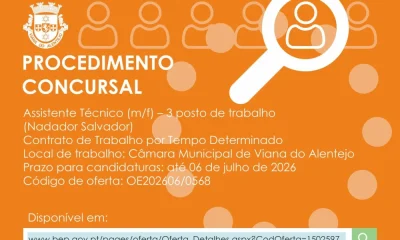 Procedimento Concursal 

 Assistente técnico (m/f) – 3 postos de trabalho
(Nada…