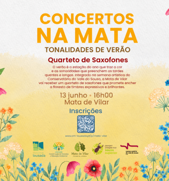 Quarteto de saxofones leva música à Mata de Vilar em concerto ao ar livre