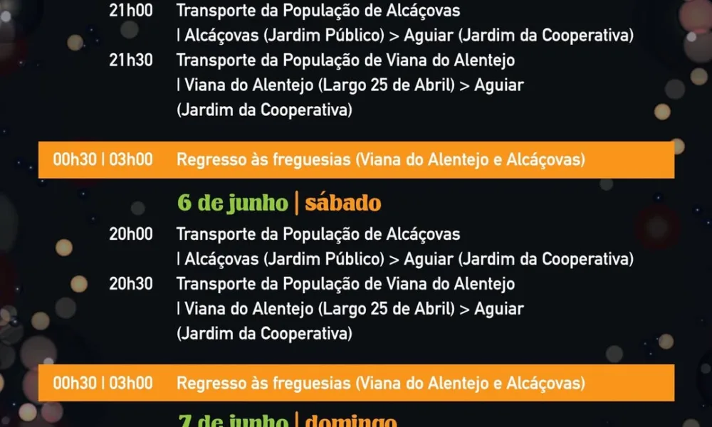 Relembramos os horários dos transportes para a Festa da Primavera !