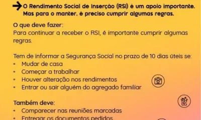 Rendimento Social de Inserção (RSI)
Recebe RSI? Lembre-se de que existem alguma…