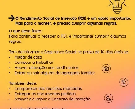 Rendimento Social de Inserção (RSI)
Recebe RSI? Lembre-se de que existem alguma…