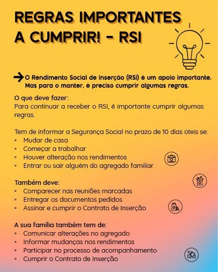 Rendimento Social de Inserção (RSI)
Recebe RSI? Lembre-se de que existem alguma…