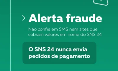Têm circulado SMS com sites falsos que se fazem passar pelo SNS 24 e pedem pagam…