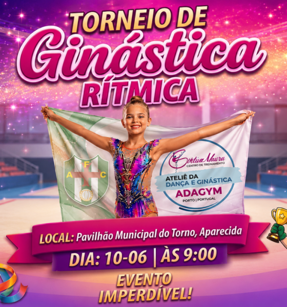 Torneio de ginástica rítmica leva jovens atletas ao Pavilhão Desportivo do Torno