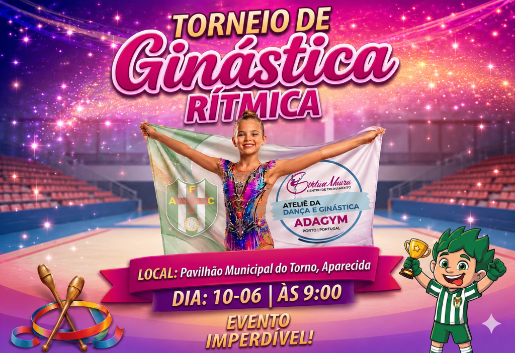 Torneio de ginástica rítmica leva jovens atletas ao Pavilhão Desportivo do Torno