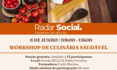 Ferreira do Zêzere promove workshop gratuito de culinária saudável este sábado