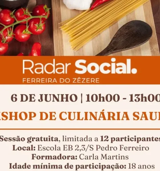 Ferreira do Zêzere promove workshop gratuito de culinária saudável este sábado