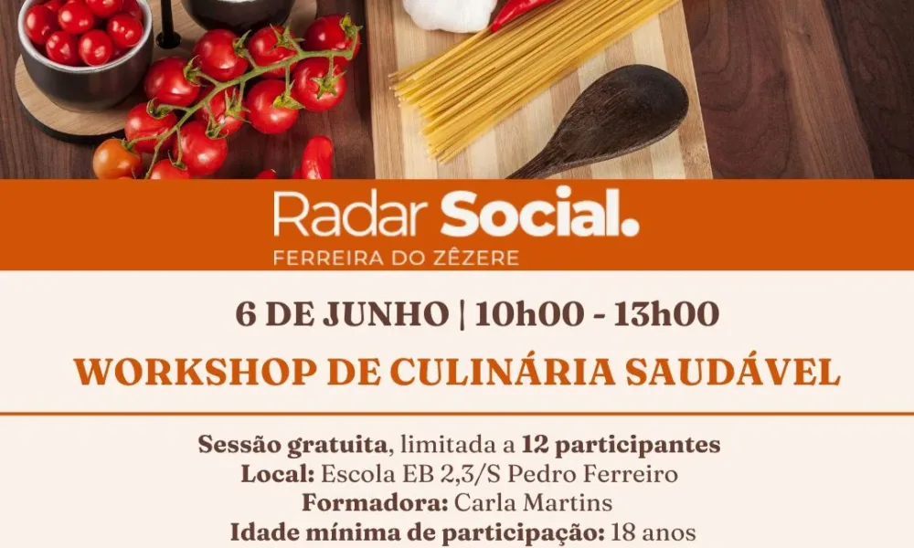 Ferreira do Zêzere promove workshop gratuito de culinária saudável este sábado