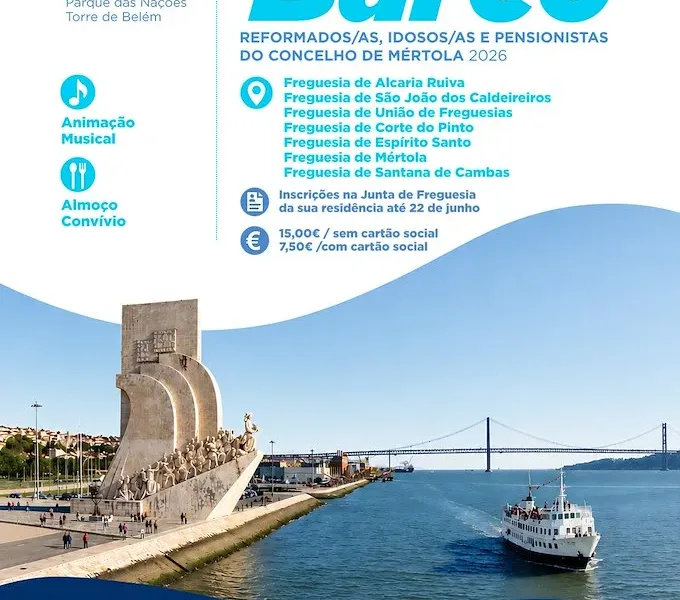 Mértola promove passeio de barco no rio Tejo para seniores do concelho