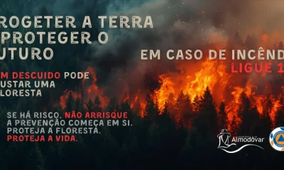 Proteção civil de Almodôvar alerta para calor extremo e risco máximo de incêndio rural