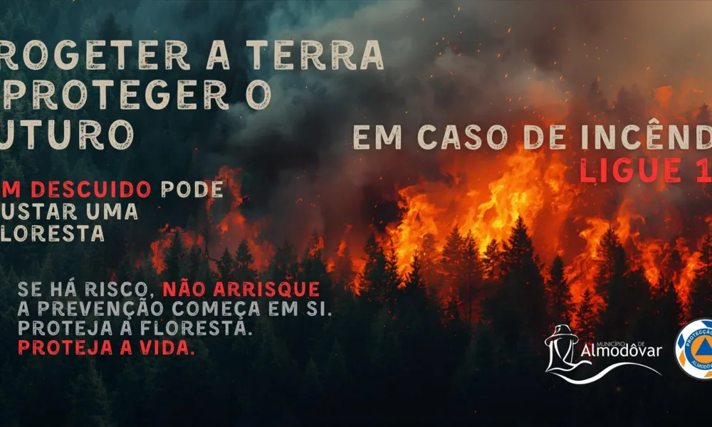 Proteção civil de Almodôvar alerta para calor extremo e risco máximo de incêndio rural