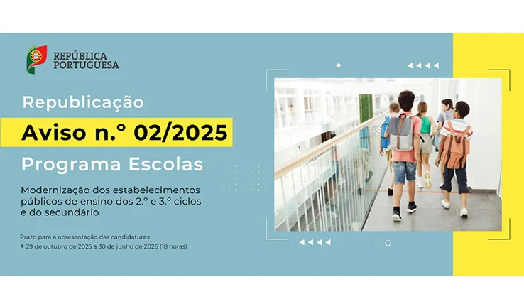 Republicação do aviso de concurso para modernização das escolas públicas « Comissão de Coordenação e Desenvolvimento Regional do Alentejo, I.P.