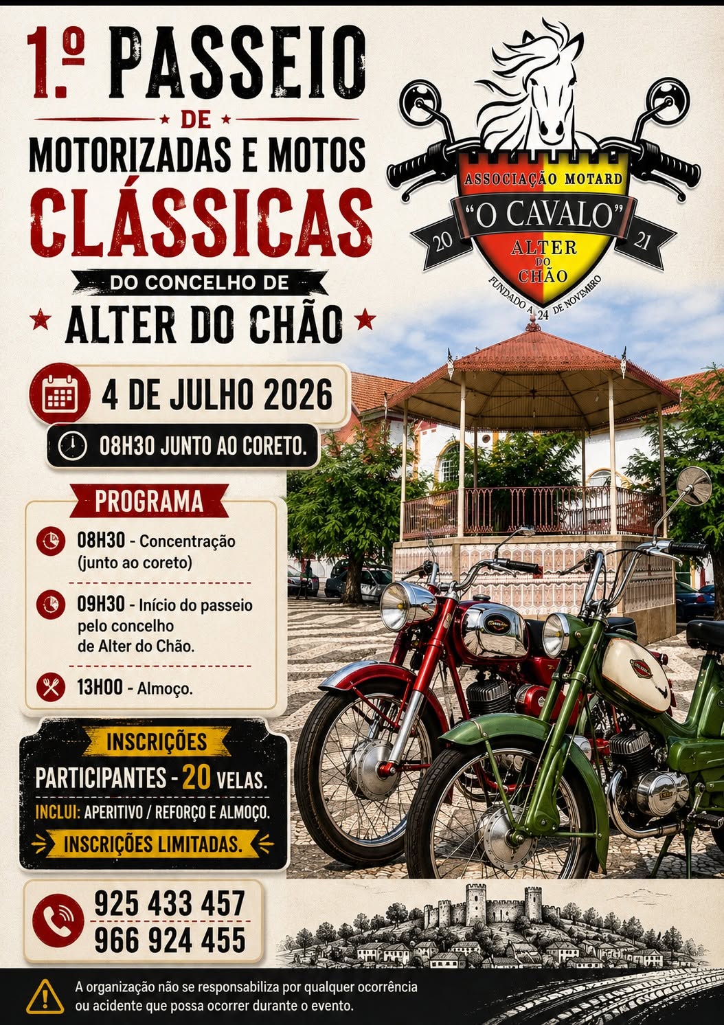 Inscrições limitadas.