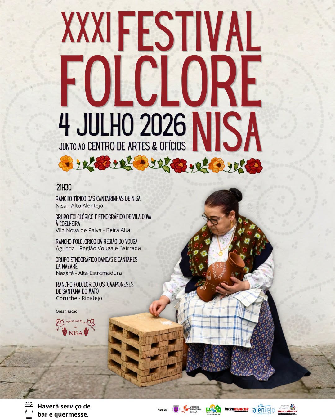 𝑴𝒖𝒏𝒊𝒄𝒊́𝒑𝒊𝒐 𝒅𝒆 𝑵𝒊𝒔𝒂 𝒂𝒑𝒐𝒊𝒂!
XXXI Festival de Folclore de Nisa
Nisa | 04 de jul… 𝑴𝒖𝒏𝒊𝒄𝒊́𝒑𝒊𝒐 𝒅𝒆 𝑵𝒊𝒔𝒂 𝒂𝒑𝒐𝒊𝒂!
XXXI Festival de Folclore de Nisa
Nisa | 04 de jul…