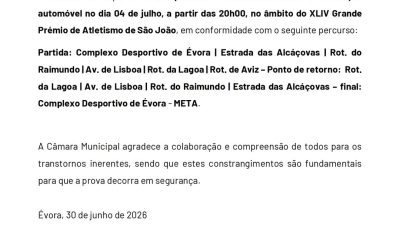 𝗜𝗻𝗳𝗼𝗿𝗺𝗮𝗰̧𝗮̃𝗼 𝗱𝗲 𝘁𝗿𝗮̂𝗻𝘀𝗶𝘁𝗼
Condicionamentos à circulação automóvel
XLIV Grande Pr…