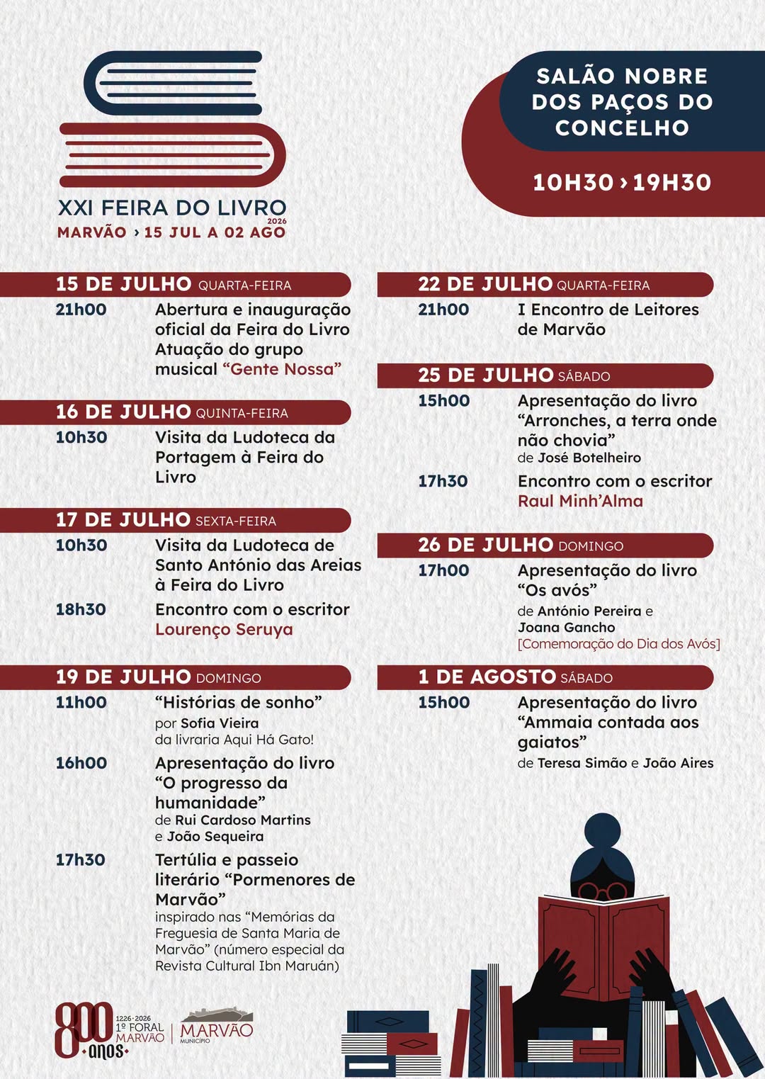 Conheça a programação da XXI Feira do Livro de Marvão!

 15 de julho a 2 de ago…