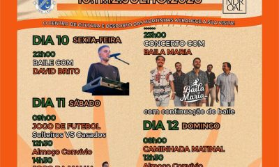 Festas de Verão das Hortinhas 
 10, 11 e 12 de julho 

Centro Cultural e Desport…