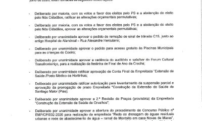 Reunião de Câmara 
9 de julho de 2026