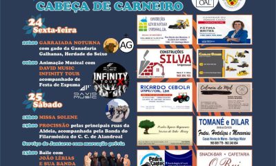 Festas de Verão em Cabeça de Carneiro  
 24, 25 e 26 de julho
Escola Primária, C…