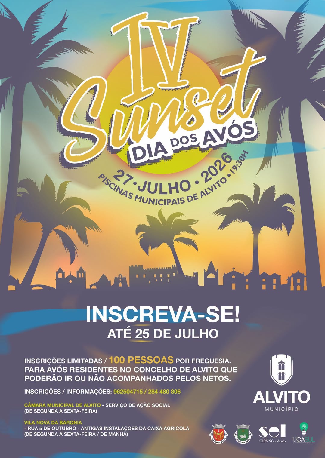 IV Sunset – Dia dos Avós 

O Município de Alvito volta a promover o IV Sunset – …