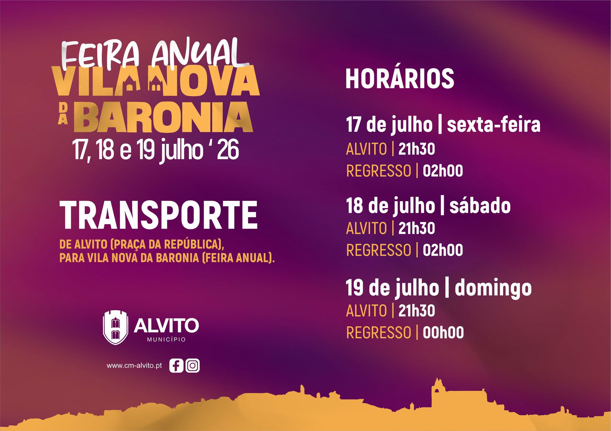 Feira Anual de Vila Nova da Baronia – Transportes 

O Município de Alvito garant…