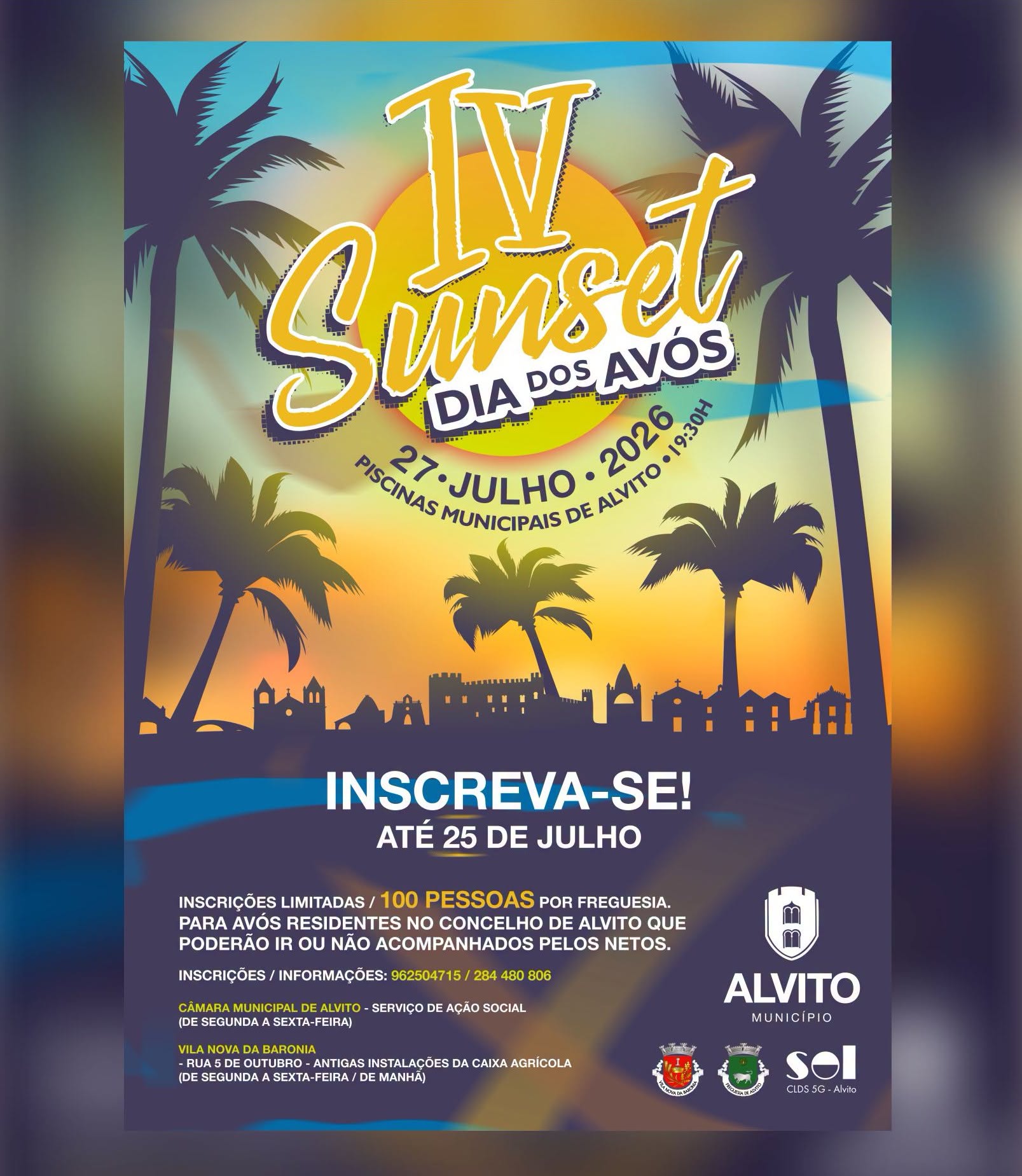 As inscrições para o IV Sunset do Dia dos Avós estão quase a terminar!

O evento…