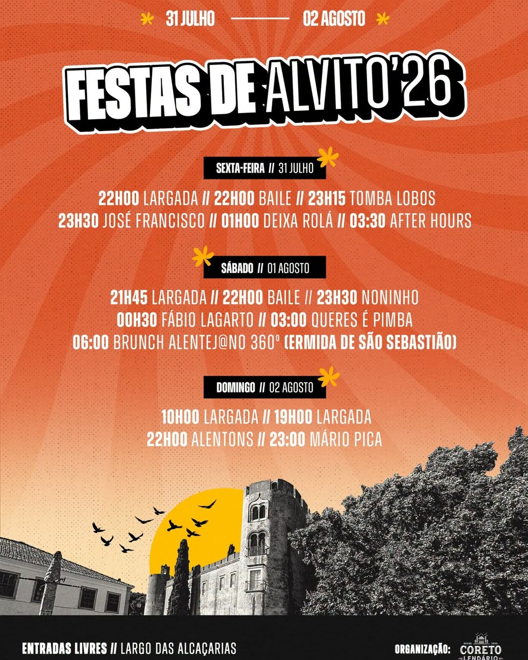 Festas de Alvito!

De amanhã (31 de julho) a domingo (2 de agosto), Alvito receb…