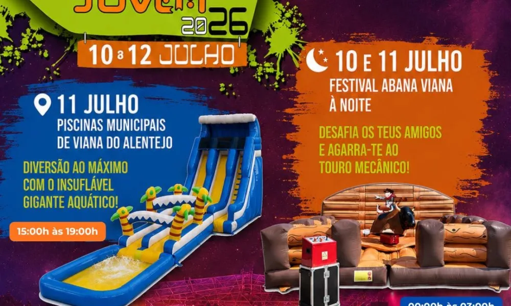 Atividades do Abana Viana – Festival Jovem 2026 
 10 e 11 de julho | 00h00 às 0…