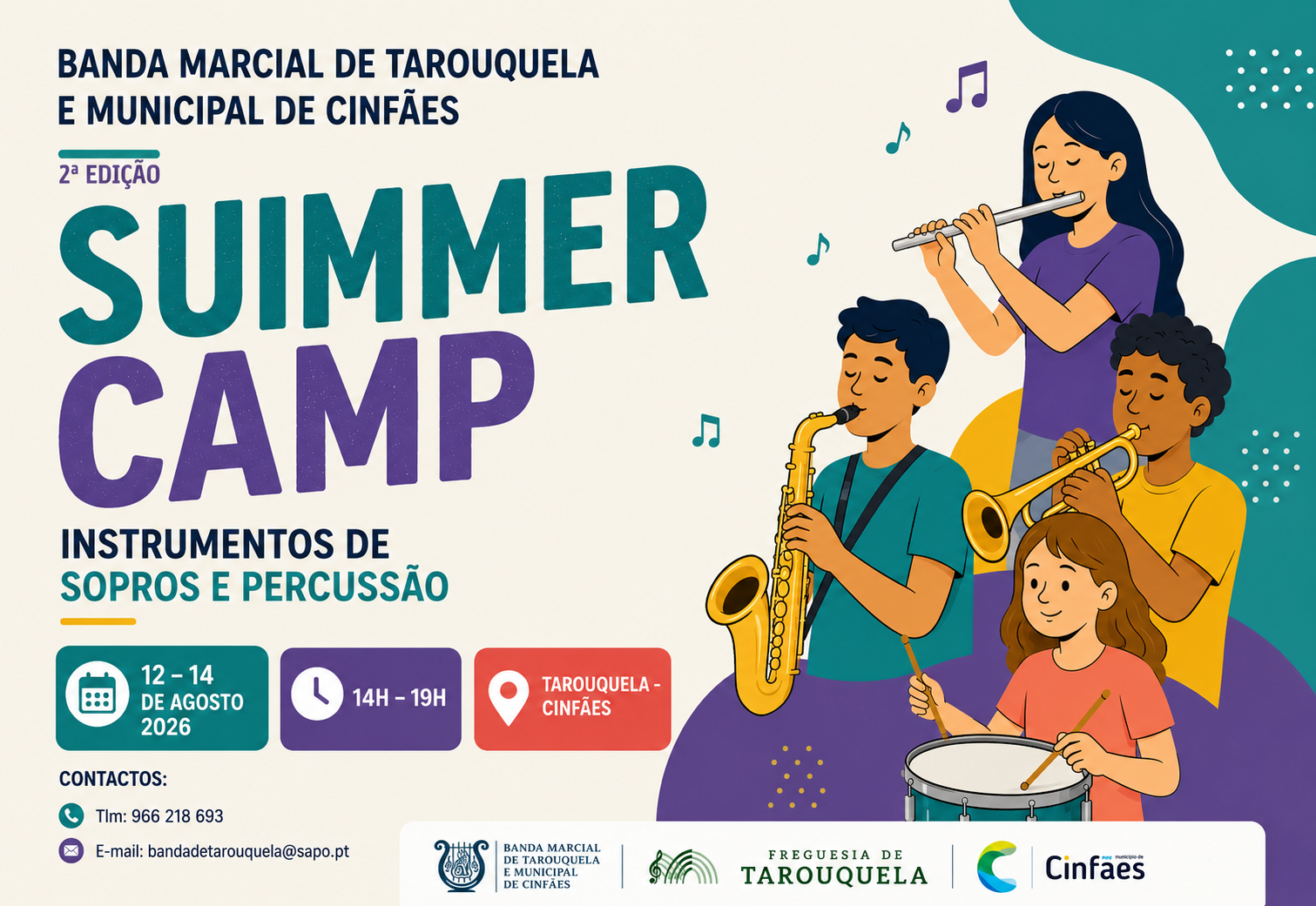 Banda Marcial de Tarouquela promove segunda edição do Summer Camp para jovens músicos em agosto