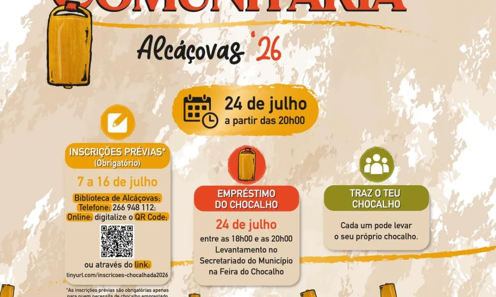 Chocalhada Comunitária
 24 de julho » 20h00
 Largo da Gamita – Alcáçovas

Org.: …