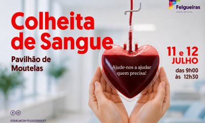 Dádiva de sangue regressa ao Pavilhão de Moutelas (Felgueiras) nos dias 11 e 12 de julho