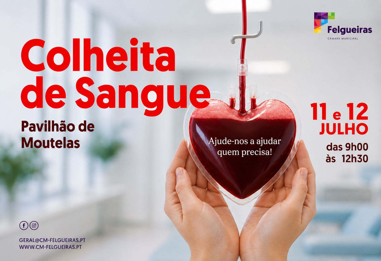 Dádiva de sangue regressa ao Pavilhão de Moutelas (Felgueiras) nos dias 11 e 12 de julho