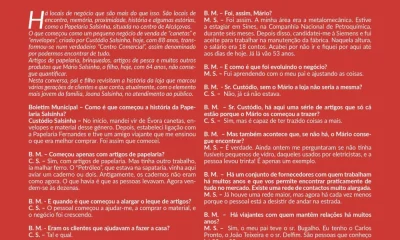 Entrevista a Custódio e Mário Salsinha, pai e filho, proprietários da papelaria…